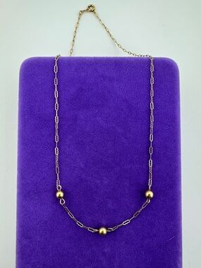 💛 Vintage Gold Filled Bead Station Necklace | Timeless Heirloom Fine Jewelry